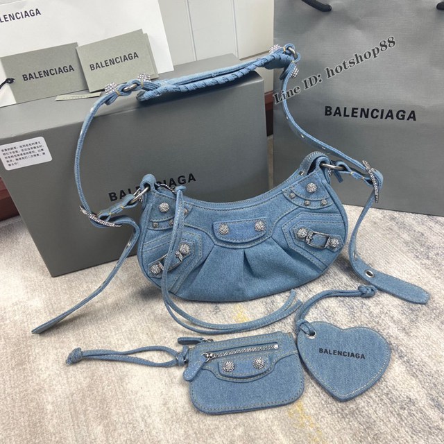 Balenciaga專櫃新品速遞Downtown鏈條單肩包 巴黎世家小號白色經典Hourglass包 fyj1359